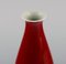 Red and White Porcelain Vase by Thorkild Olsen for Royal Copenhagen, 1920s 3