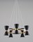 Mid-Century Swedish Brass and Metal Chandelier by Alf Svensson for Bergboms, Image 4