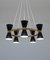 Mid-Century Swedish Brass and Metal Chandelier by Alf Svensson for Bergboms, Image 12