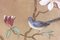 Pájaros de árbol, tres y follaje, lona pintada, Imagen 5