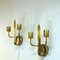 Swedish Grace Wall Lamps in Brass, 1940s, Set of 2 2