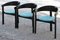 Wooden Chairs with Velour Fabric, 1980, Set of 3, Image 3