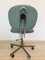 Green Fern Leather Office Chair, 1970s 3