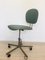 Green Fern Leather Office Chair, 1970s 1