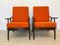 Orangefarbene Boomerang Sessel von Ton, 1960er, 2er Set 1