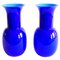 Italienische Vase aus blauem Muranoglas von Aureliano Toso, 2000, 2er Set 1