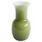 Mittelgroße italienische Vase aus Muranoglas in Olivgrün von Aureliano Toso, 2000 1