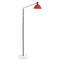 Italian Mid-Century Brass Marble and Red Lacquer Floor Lamp by Stilux Milano 1