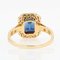 Französischer Art Déco Ring aus 18 Karat Gelbgold mit Saphiren und Diamanten 9