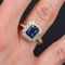 Art Deco Style French Sapphire Diamonds 18 Karat Yellow Gold Ring, Image 5