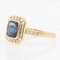 Art Deco Style French Sapphire Diamonds 18 Karat Yellow Gold Ring 11