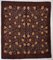 20th Century French Brown & Orange Floreal Square Rug, 1900s, Image 2