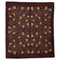 20th Century French Brown & Orange Floreal Square Rug, 1900s, Image 1