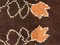 20th Century French Brown & Orange Floreal Square Rug, 1900s, Image 10