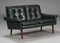 Vintage Danish Mid-Century Svend Skipper Black Leather 2 Person Sofa, 1965 1