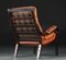 Vintage Danish Mid-Century Leather Lounge Chair & Matching Footstool 3