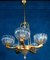 Art Deco Brass Mounted Murano Glass Chandelier by Ercole Barovier, 1940s 3