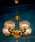 Art Deco Brass Mounted Murano Glass Chandelier by Ercole Barovier, 1940s, Image 7