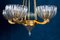 Art Deco Brass Mounted Murano Glass Chandelier by Ercole Barovier, 1940s 9