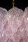 Lámparas de araña italianas modernas grandes de cristal de Murano rosa, años 70. Juego de 2, Imagen 12