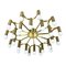 Gigantic Brass 24 Bulb Flush Mount Ceiling Light from Stilnovo, Italy, 1960s 1