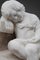 Statue Vintage d'Enfant Dormant sur un Banc en Albâtre et Marbre 13