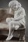 Statua vintage di un bambino che dorme su una panchina in alabastro e marmo, Immagine 9