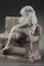Vintage Statue eines schlafenden Kindes auf einer Bank aus Alabaster und Marmor 11