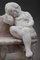 Statua vintage di un bambino che dorme su una panchina in alabastro e marmo, Immagine 10