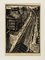 Manfred Beelke, Potsdamer Strasse Elevated Railroad, Black and White Linocut on Paper, Framed, Image 2
