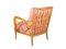 Italienischer Sessel aus Holz & Rosa Stoff im Stil von Paolo Buffa, 1940er 6