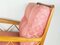 Poltrona in legno e tessuto rosa, Italia, anni '40, Immagine 3