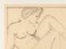 Desnudo sentado, años 40, carbón sobre papel, enmarcado, Imagen 4