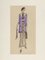 Disegni di moda Art Déco III, anni '20, guazzo su carta, set di 3, Immagine 5