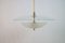 Large Mid-Century Italian Glass and Brass Ceiling Lamp 1