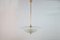 Large Mid-Century Italian Glass and Brass Ceiling Lamp 2