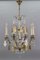 Antique Louis XVI Crystal Glass and Brass Chandelier, Image 2
