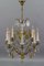 Antique Louis XVI Crystal Glass and Brass Chandelier 16