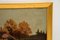 Pintura de paisaje victoriana antigua, óleo sobre lienzo, enmarcada, Imagen 8