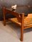 Mid-Century Square Coffee Table with Smoked Glass Top and Rattan Rack 7