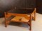 Mid-Century Square Coffee Table with Smoked Glass Top and Rattan Rack, Image 6