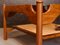 Quadratischer Mid-Century Couchtisch mit Rauchglasplatte und Rattanablage 5