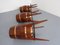 Mid-Century Barhocker aus Teak & Kupfer, 1960er, 3er Set 10