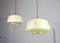 Lampade a sospensione Mid-Century in vetro e ottone, set di 2, Immagine 5