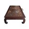 Large British Colonial Wooden Table with Natural Fabric Canvas 3