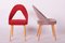 Mid-Century Red and Grey Dining Chairs, Czechia, 1950s, Set of 4 6