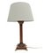 Large Wood and Brass Column Lamp 2