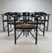 Black Lacquered 225 Thonet Armchairs, 1988s, Set of 6 1
