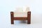 Italian Bastiano Style Rosewood and White Leather Lounge Sofa, 1970 5