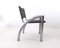 Postmodern Leather and Chrome-Plated Metal Chairs, Italy, 1970s, Set of 4, Image 4